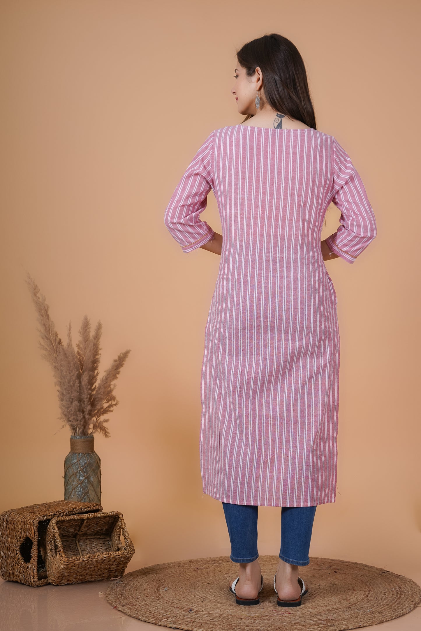 RimeLine Round Neck Straight kurta for women - Rimeline