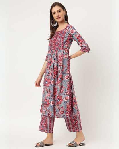 RimeLine Floral Printed Kurta pant set for Women