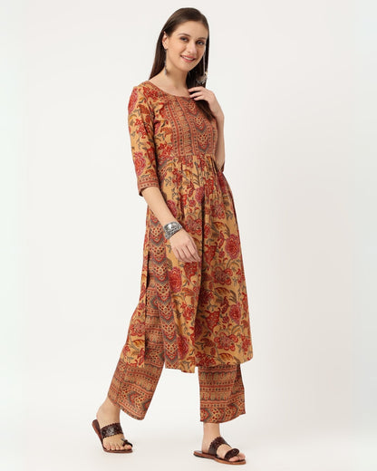 RimeLine Straight Floral Kurta pant set for Women