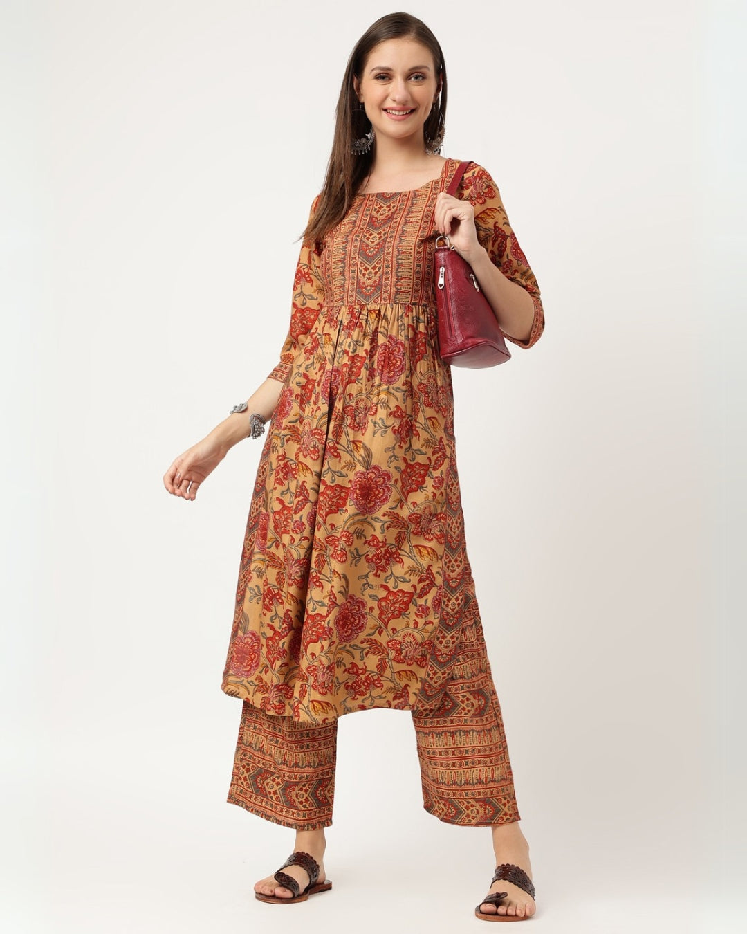 RimeLine Straight Floral Kurta pant set for Women