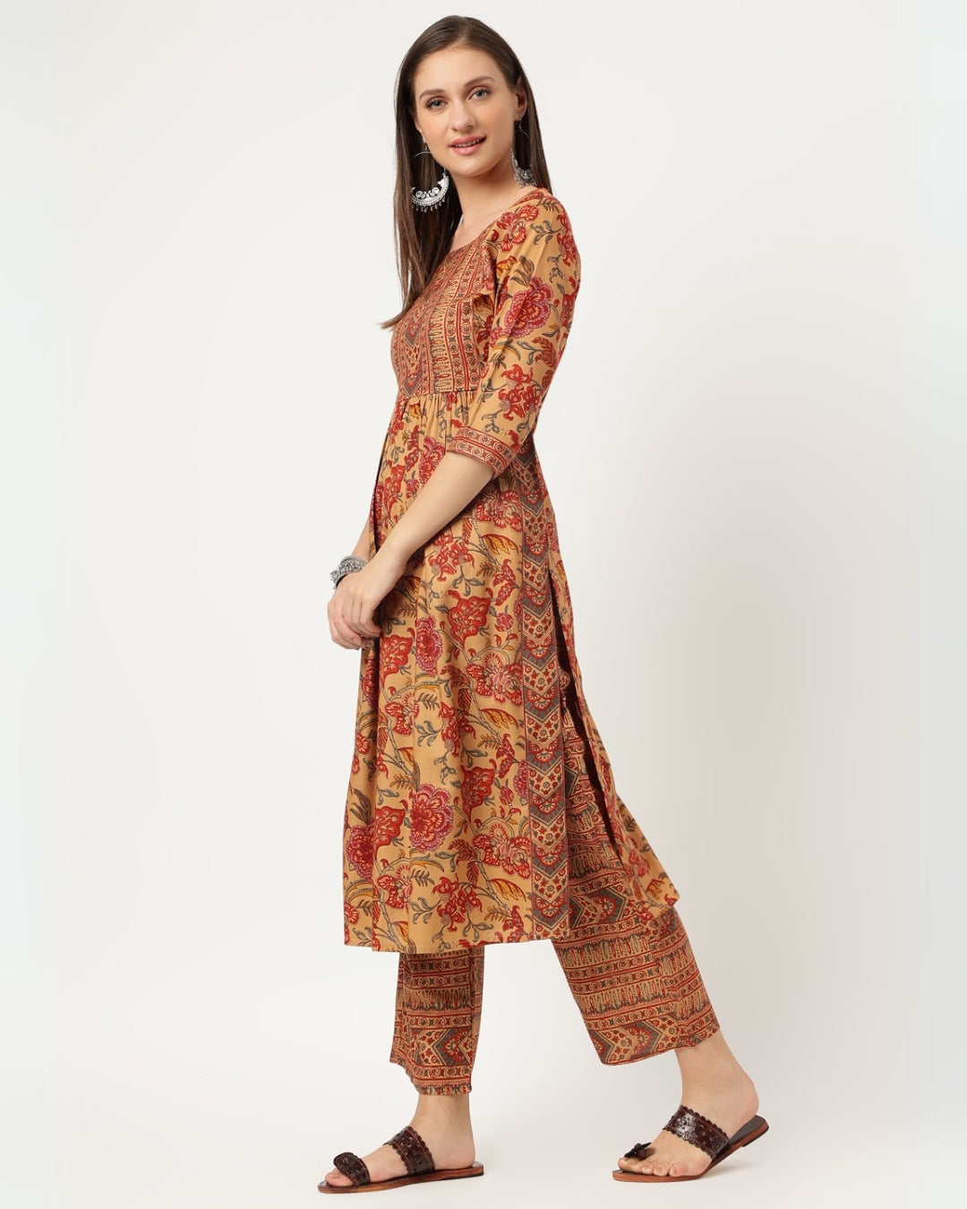 RimeLine Straight Floral Kurta pant set for Women