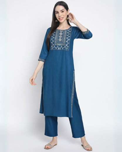 RimeLine Embroidered Nayracut Kurta for women