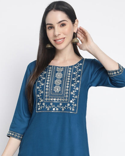 RimeLine Embroidered Nayracut Kurta for women