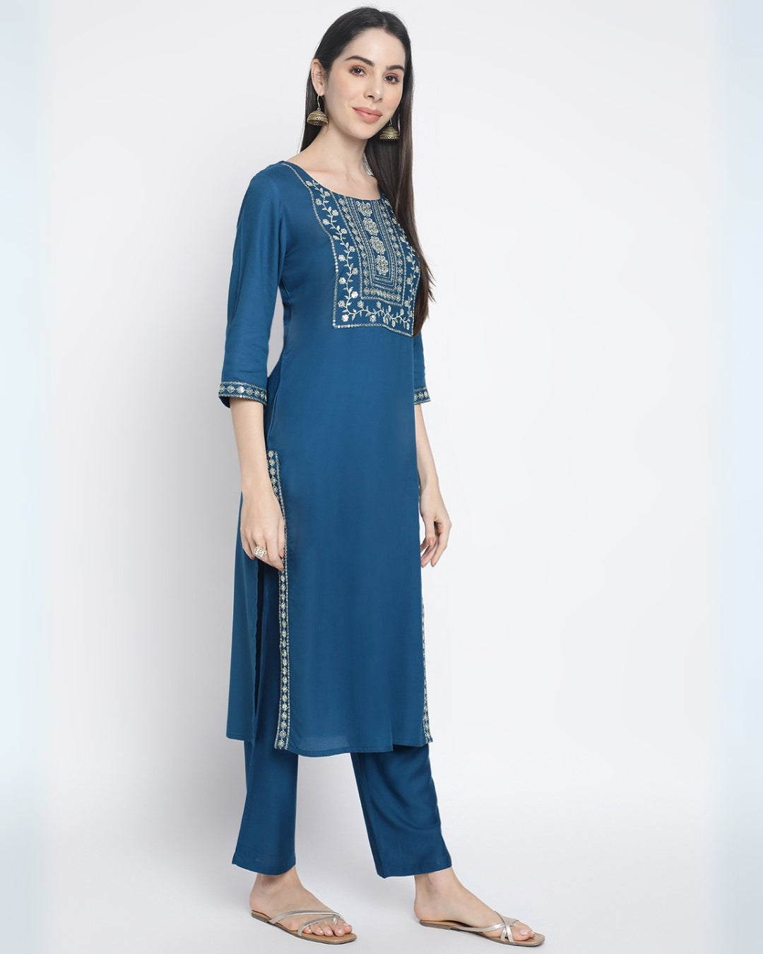 RimeLine Embroidered Nayracut Kurta for women