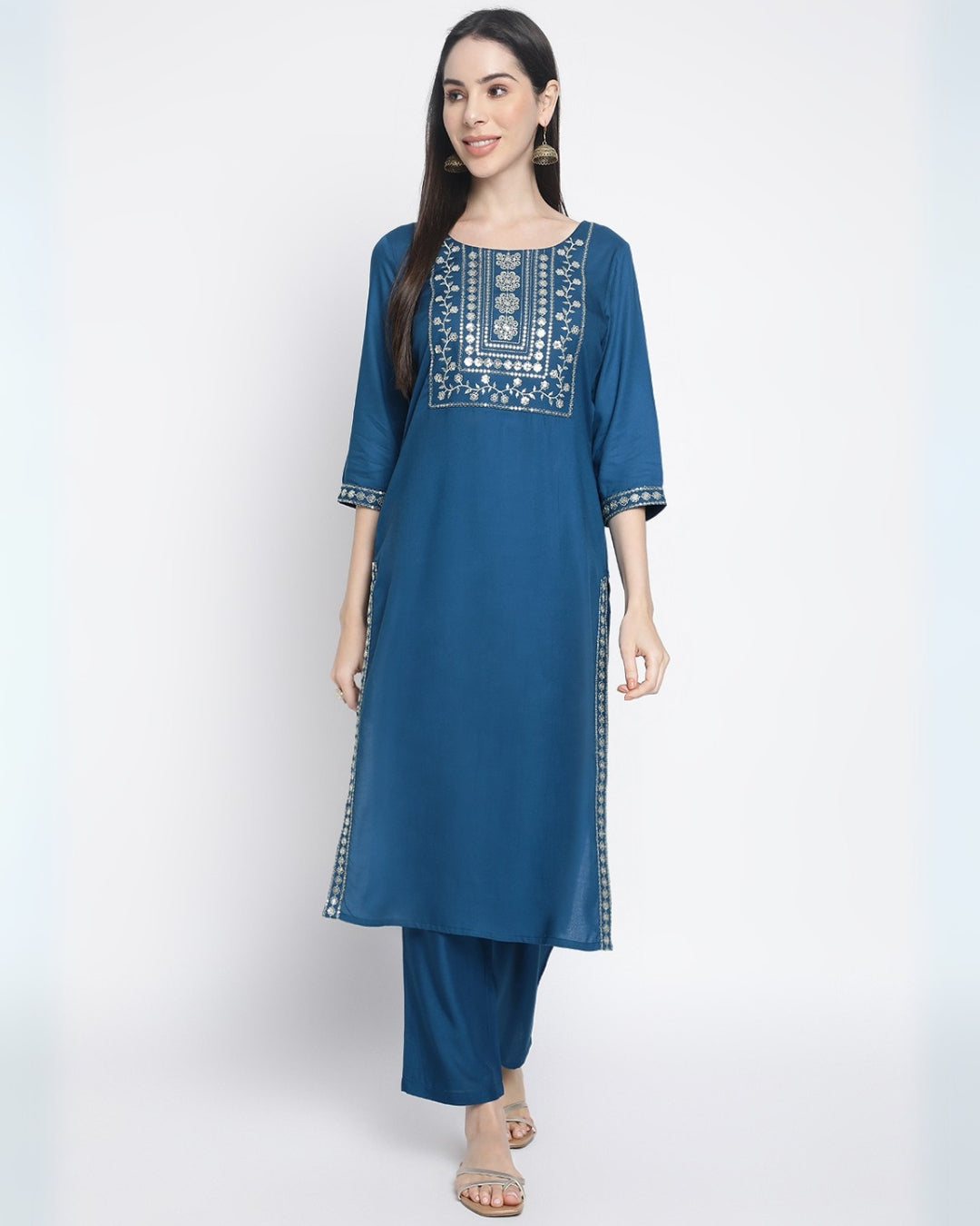 RimeLine Embroidered Nayracut Kurta for women