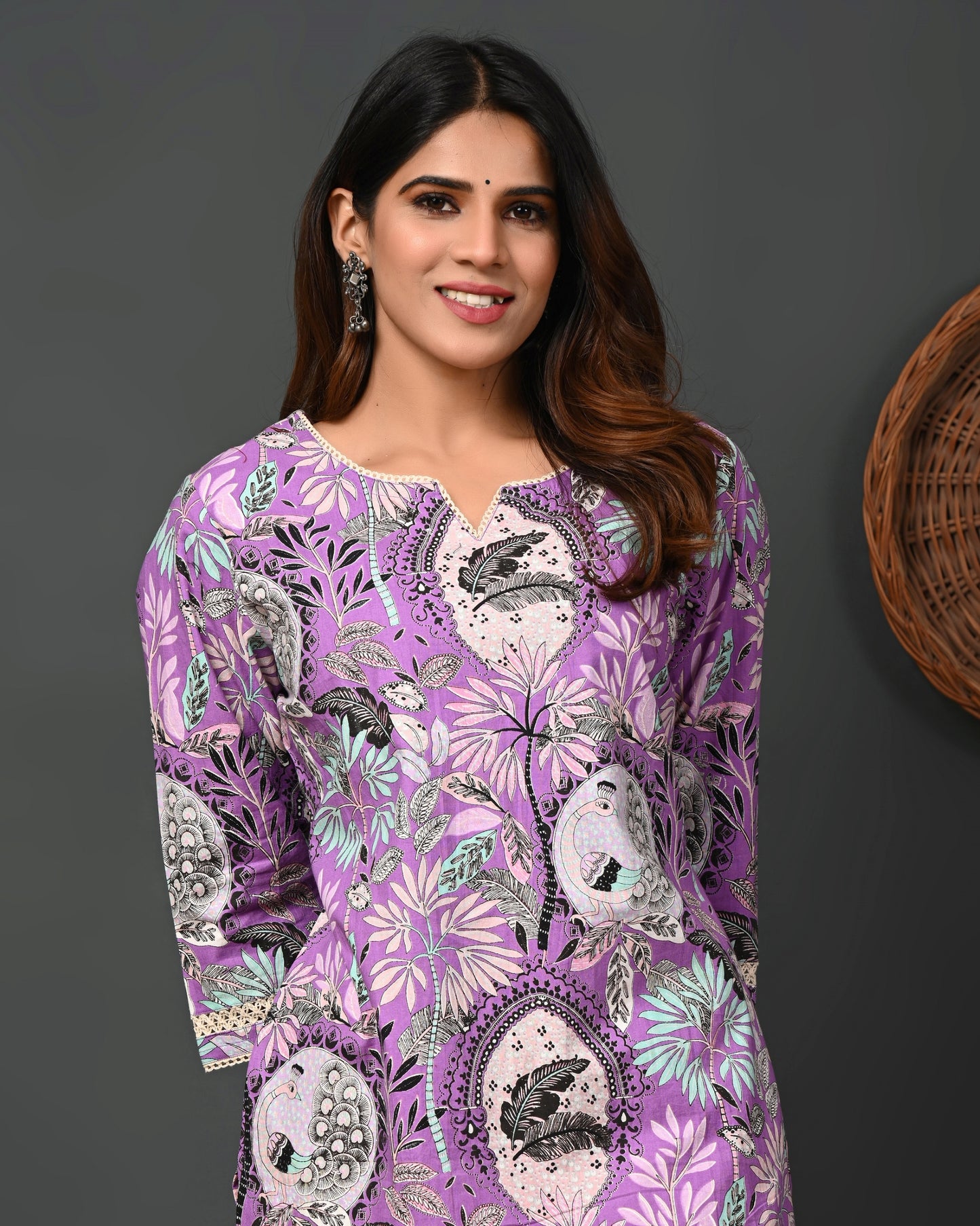 Milvia Floral Printed Pure Cotton Kurti