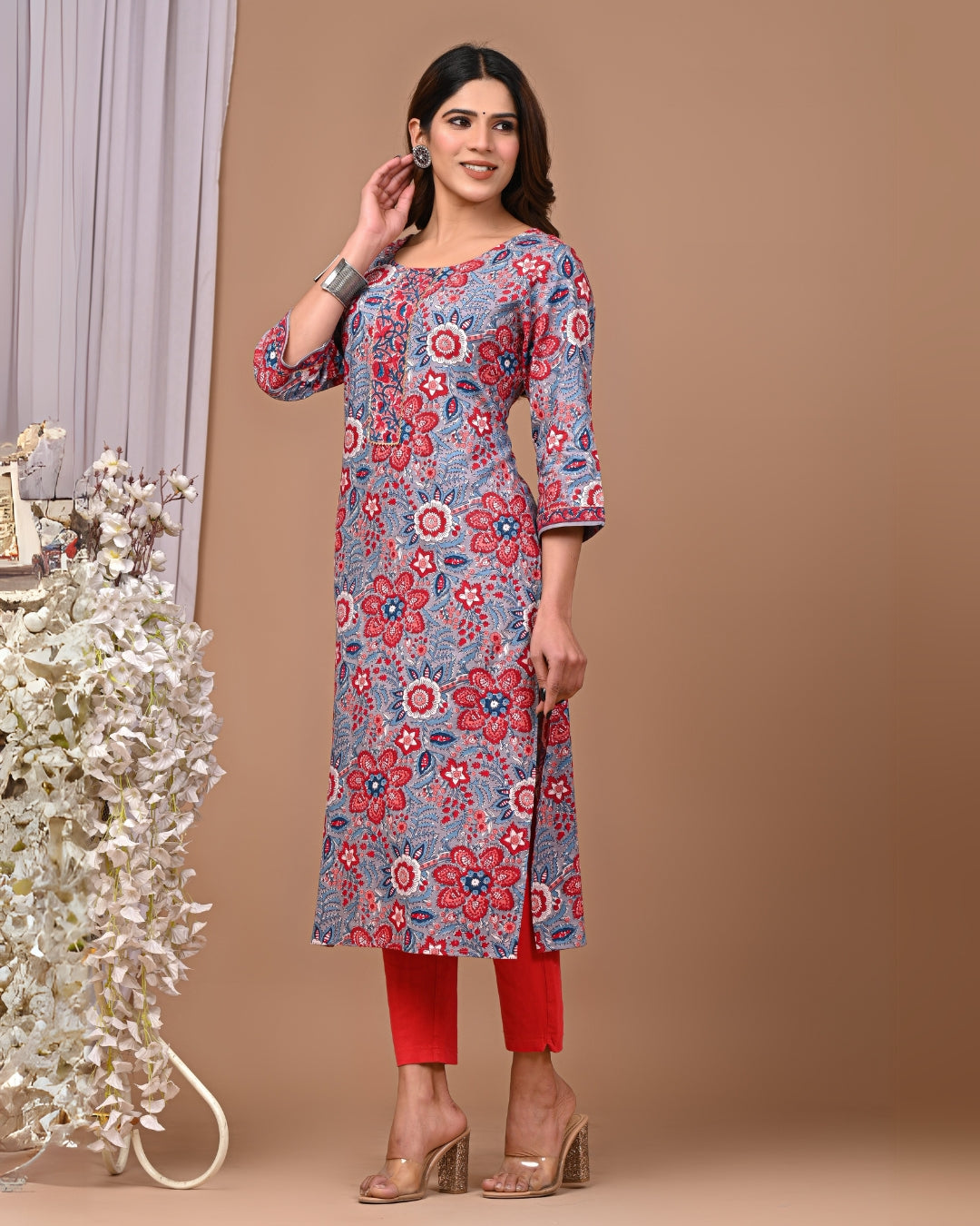 Round neck kurti for women