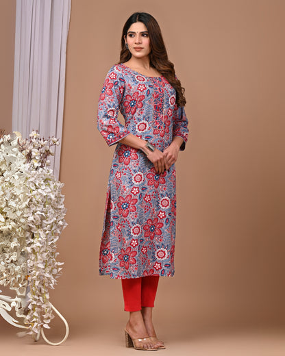 Round neck kurti for women