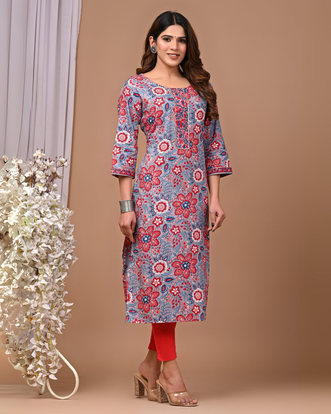 Round neck kurti for women