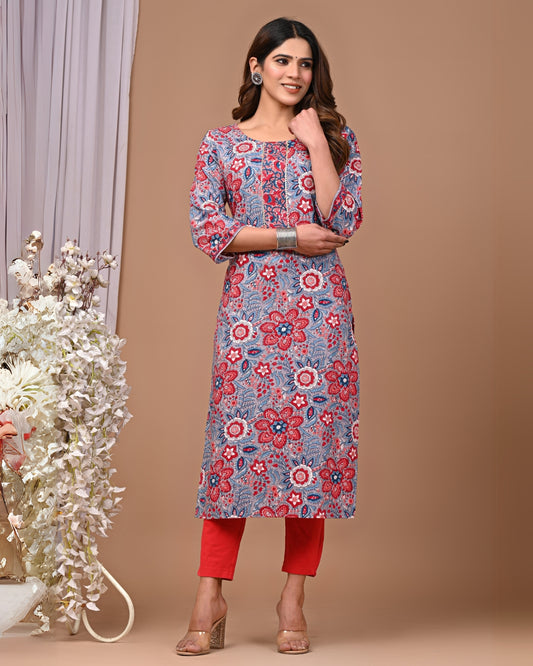 Round neck kurti for women