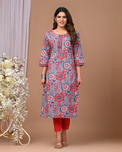 Round neck kurti for women