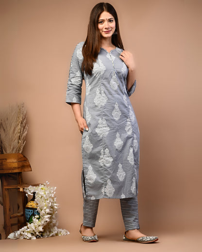 RimeLine Ethnic motifs  Straight kurta for women