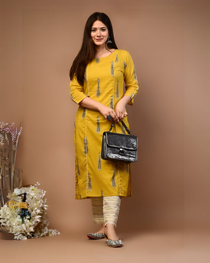 RimeLine Round Neck Straight kurta for women