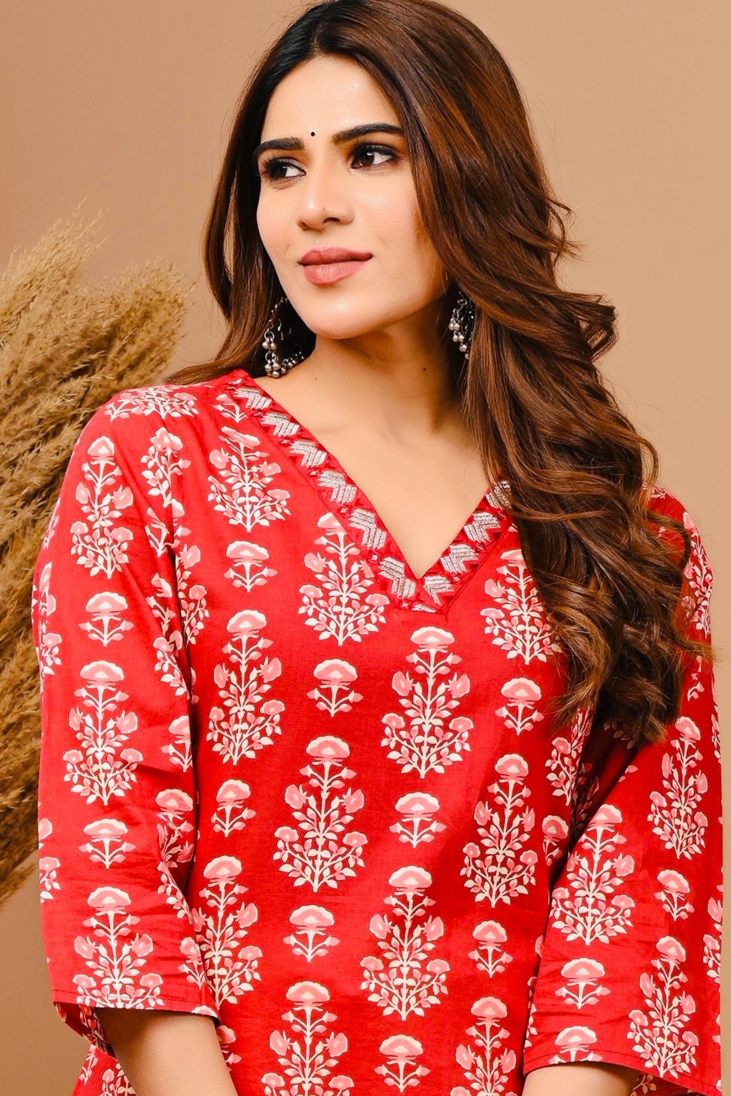 Floral Printed Pure Cotton A-Line Kurta - Rimeline