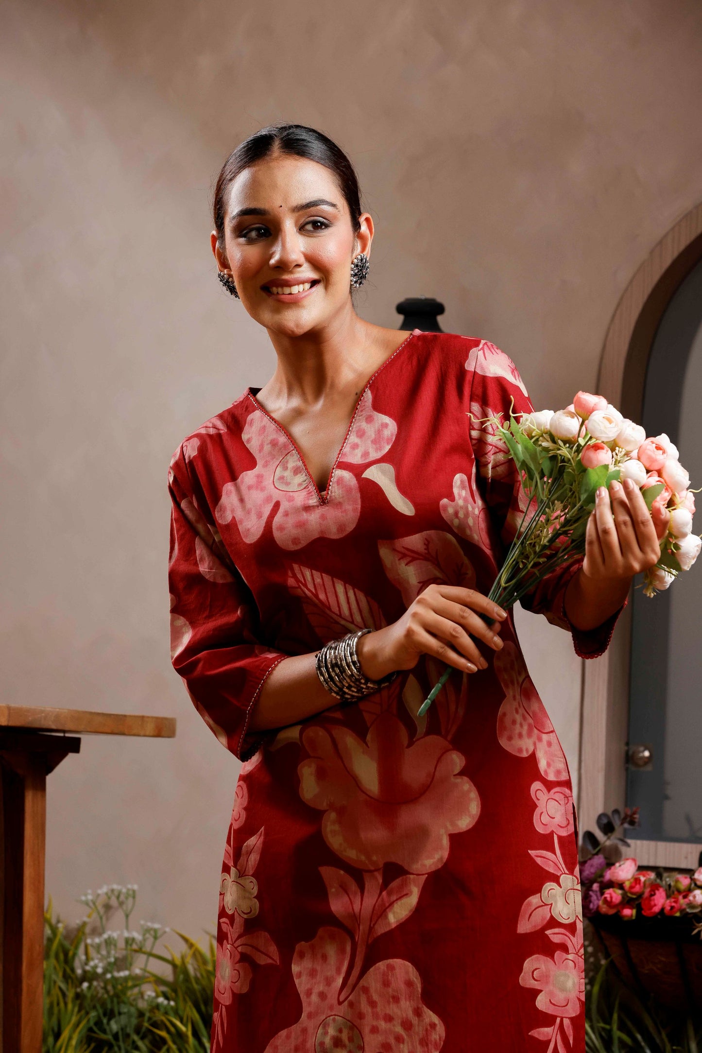 Rimeline Women Floral Daily Pure Cotton Straight Kurta