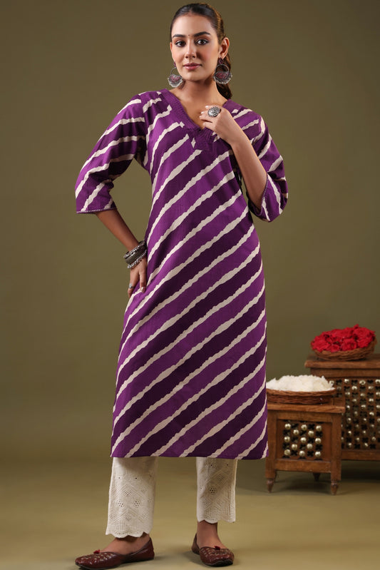 Rimeline Women Ethnic Motifs Printed Fusion Cotton Straight Kurta