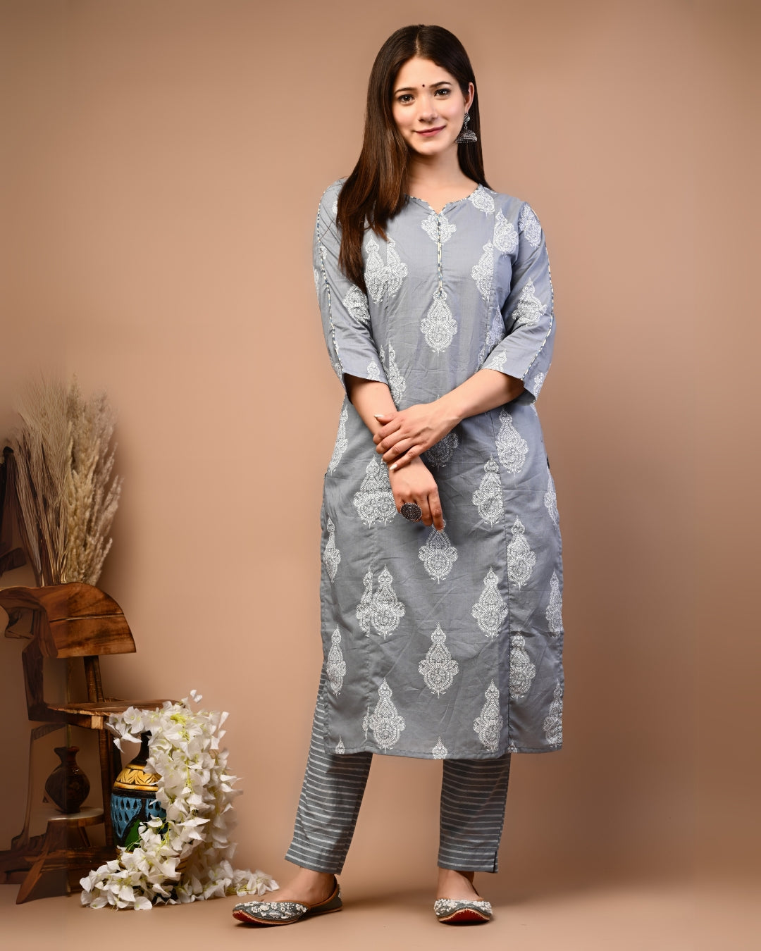 RimeLine Ethnic motifs  Straight kurta for women