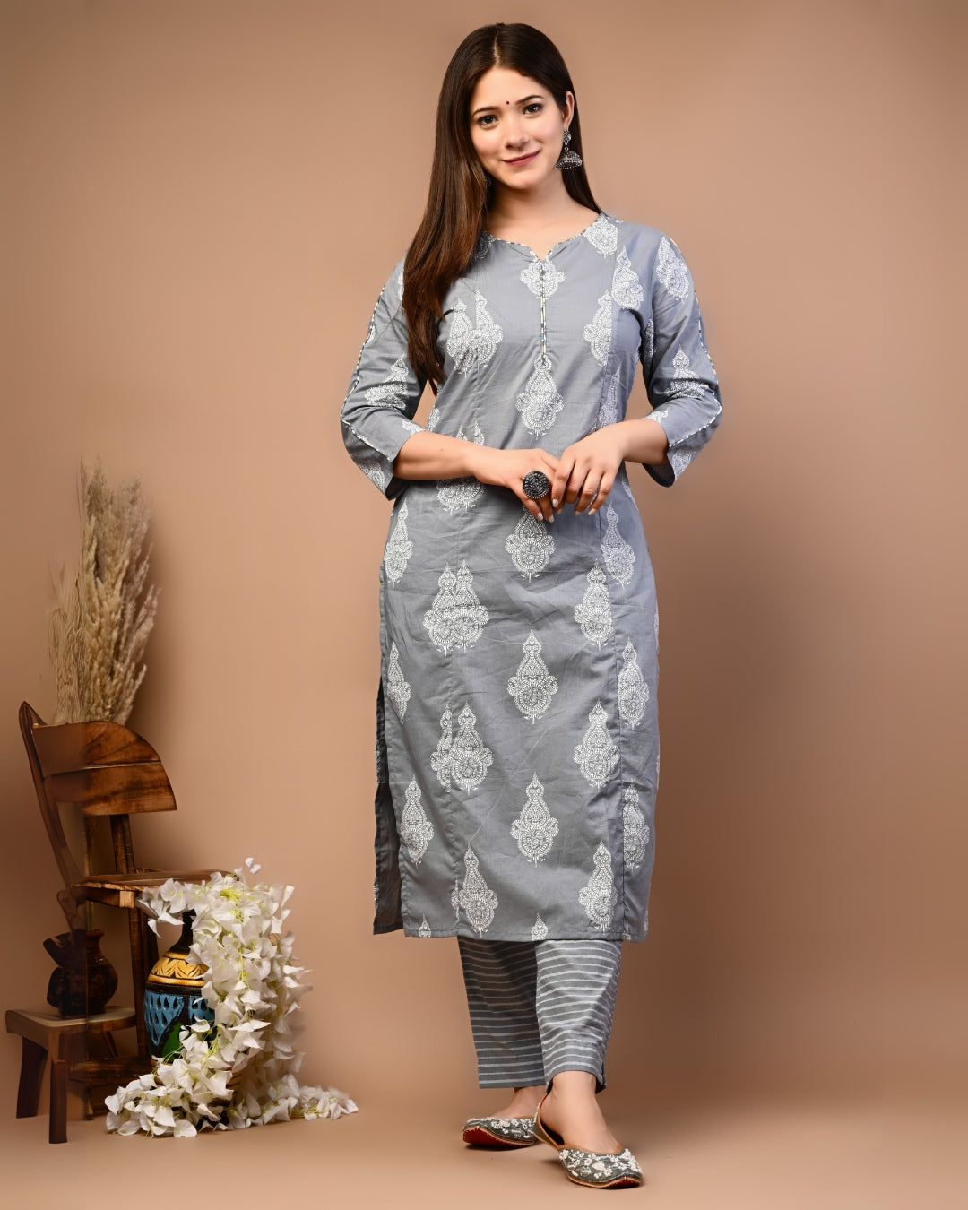 RimeLine Ethnic motifs  Straight kurta for women