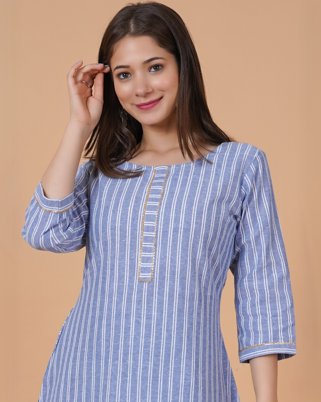 RimeLine Round Neck Straight kurta for women