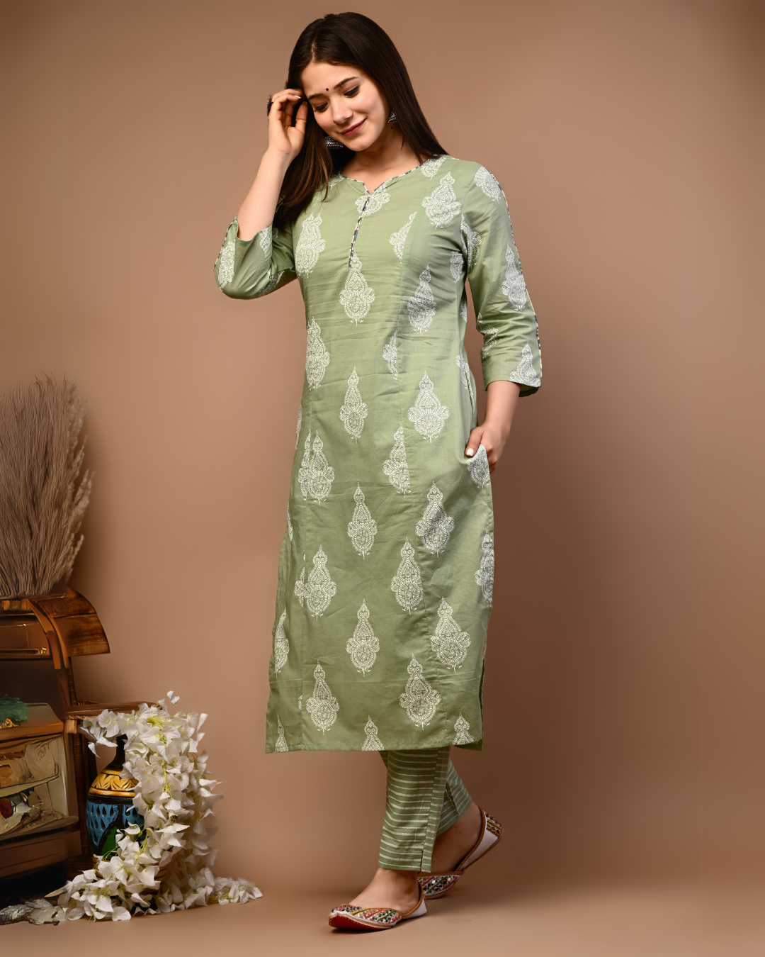 RimeLine Ethnic motifs Straight kurta for women