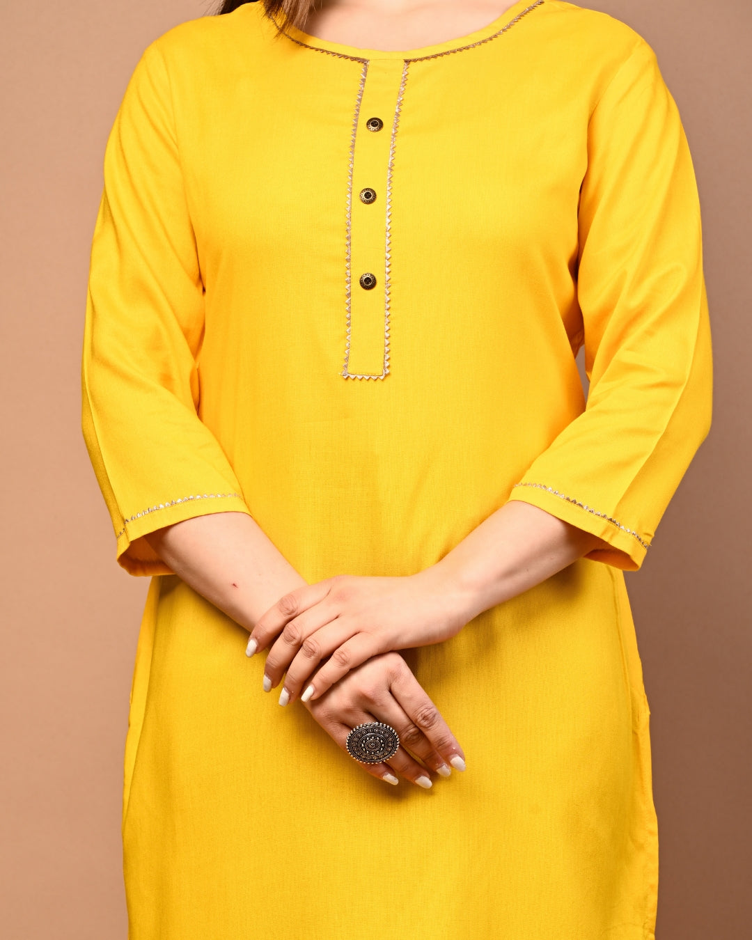 RimeLine Round Neck Straight kurta for women