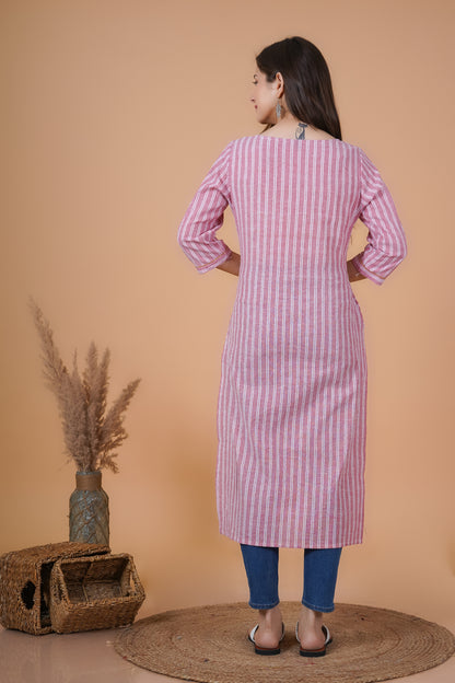 RimeLine Round Neck Straight kurta for women - Rimeline