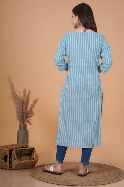 RimeLine Round Neck Straight kurta for women