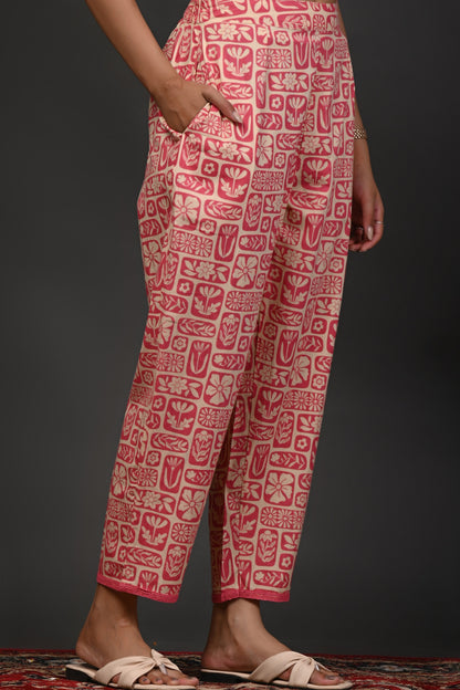 Rimeline Women Floral Printed Regular Straight Pure Cotton Kurta Sets