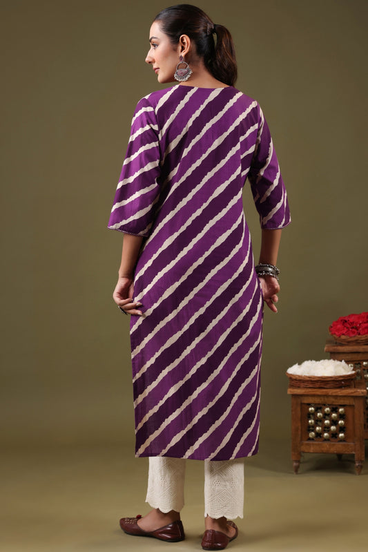 Rimeline Women Ethnic Motifs Printed Fusion Cotton Straight Kurta