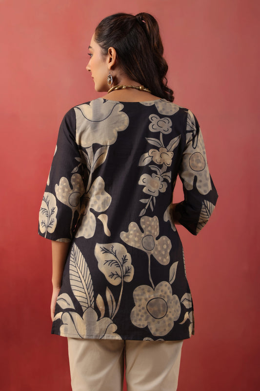 Rimeline Women Floral Printed Cotton Kurti