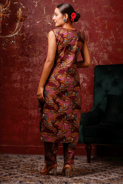 Rimeline Women Ethnic Motifs Printed Regular Pure Cotton Kurta with Trousers & Dupatta