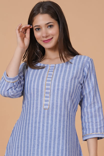 RimeLine Round Neck Straight kurta for women