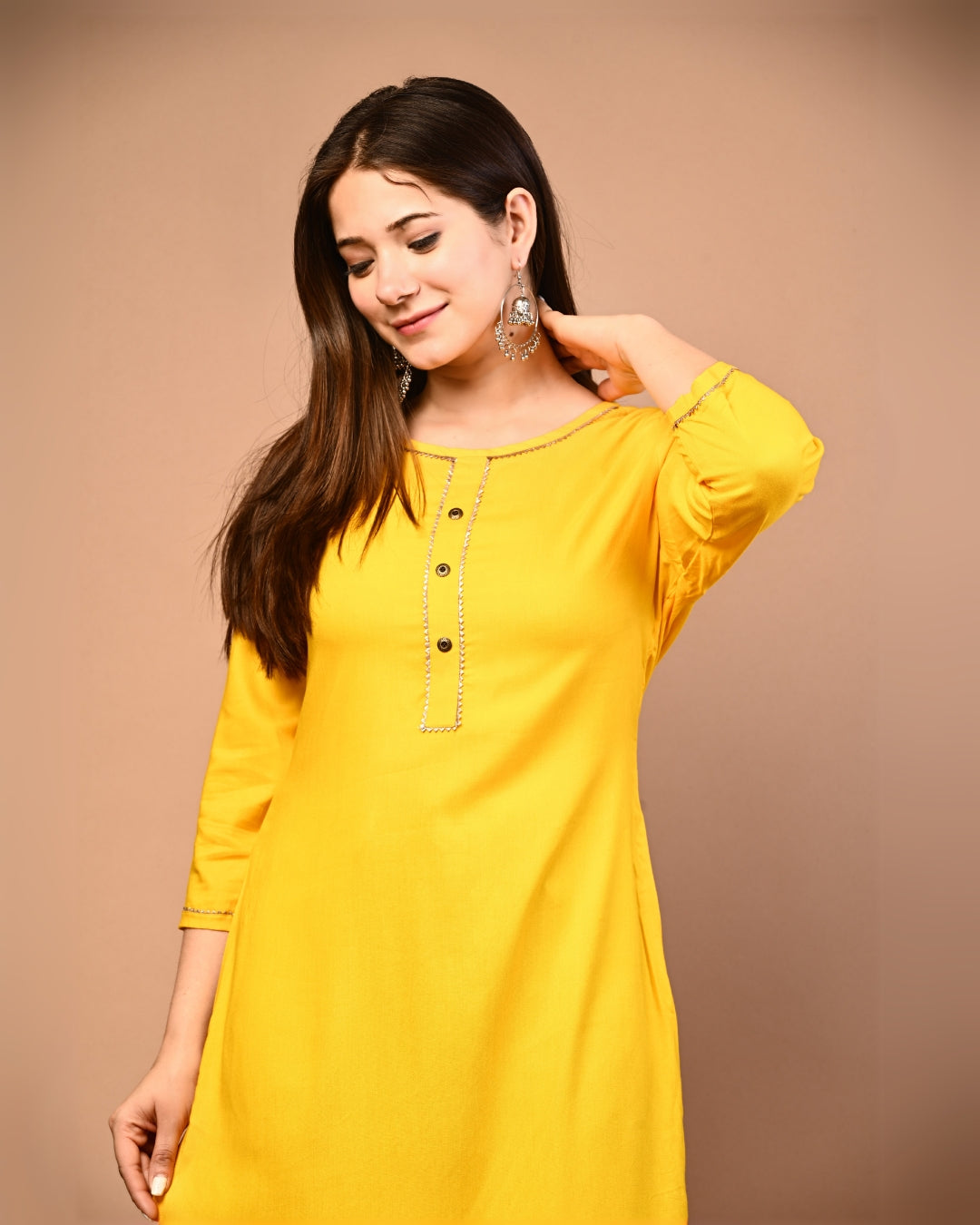 RimeLine Round Neck Straight kurta for women