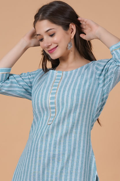 RimeLine Round Neck Straight kurta for women