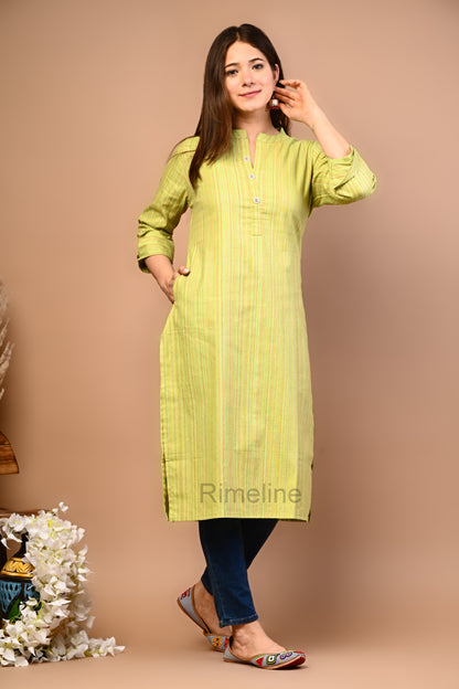 RimeLine Mandarin Straight kurta for women