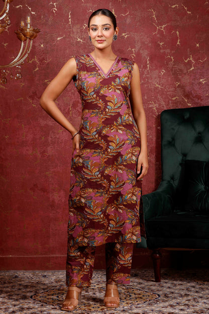 Rimeline Women Ethnic Motifs Printed Regular Pure Cotton Kurta with Trousers & Dupatta