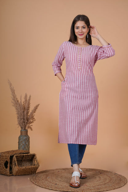 RimeLine Round Neck Straight kurta for women - Rimeline