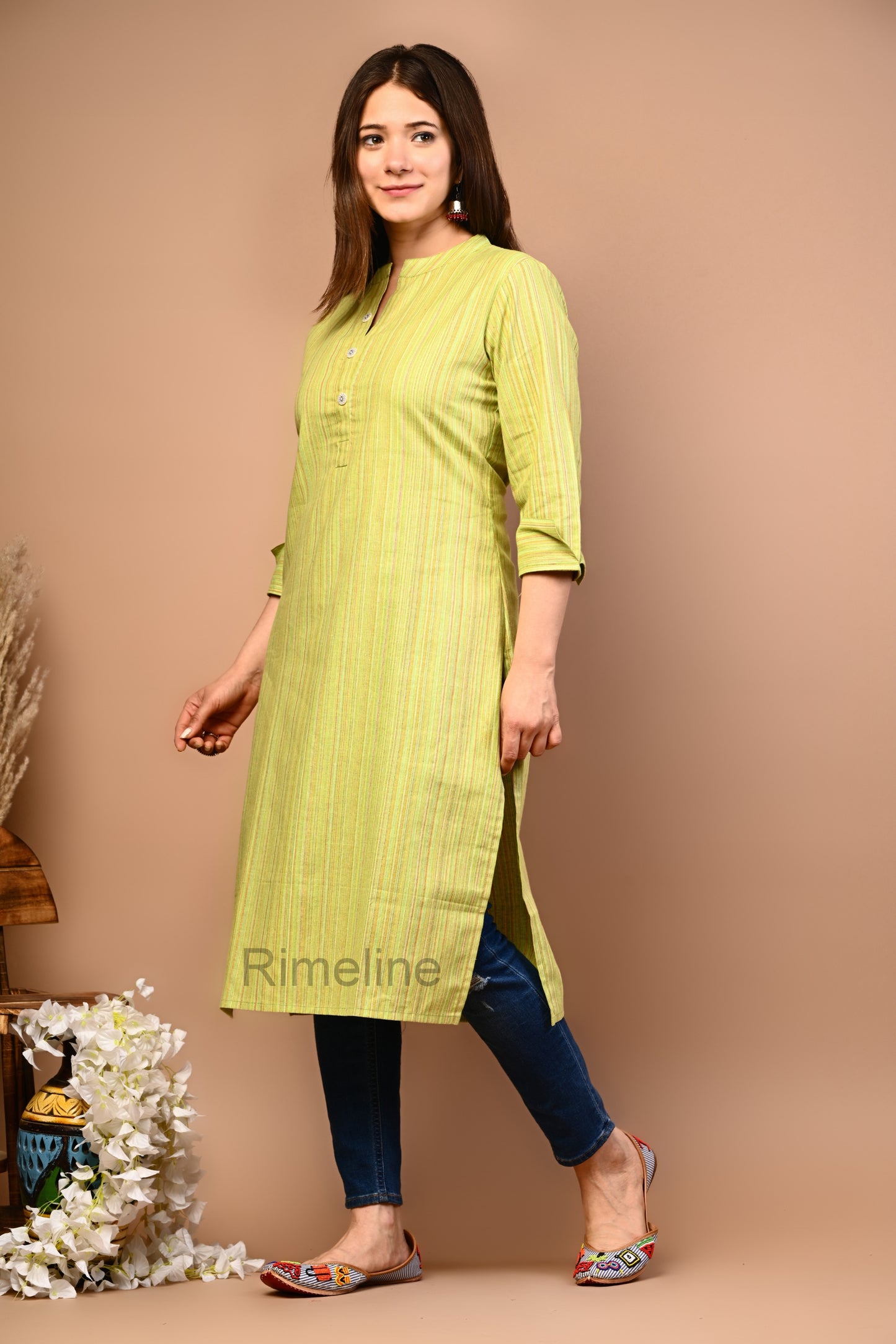 RimeLine Mandarin Straight kurta for women