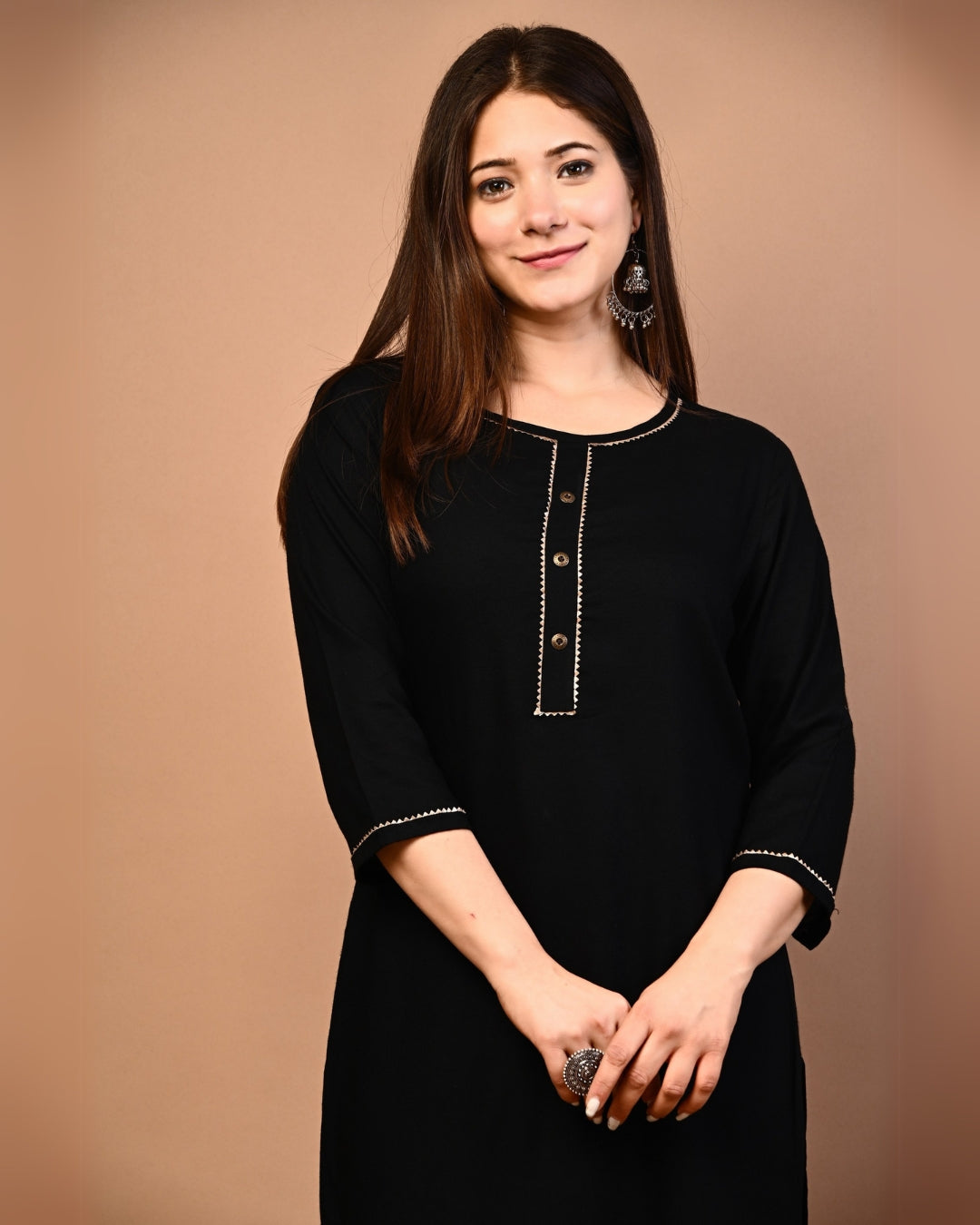 RimeLine Round Neck Straight kurta for women