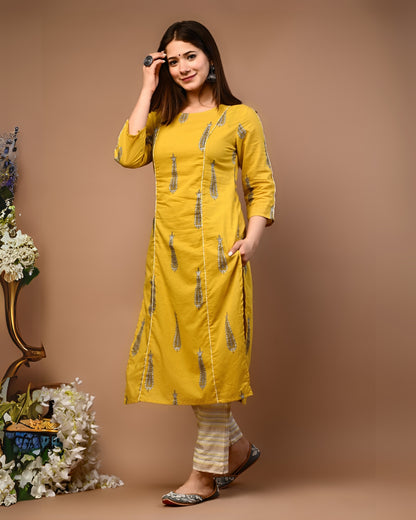 RimeLine Round Neck Straight kurta for women