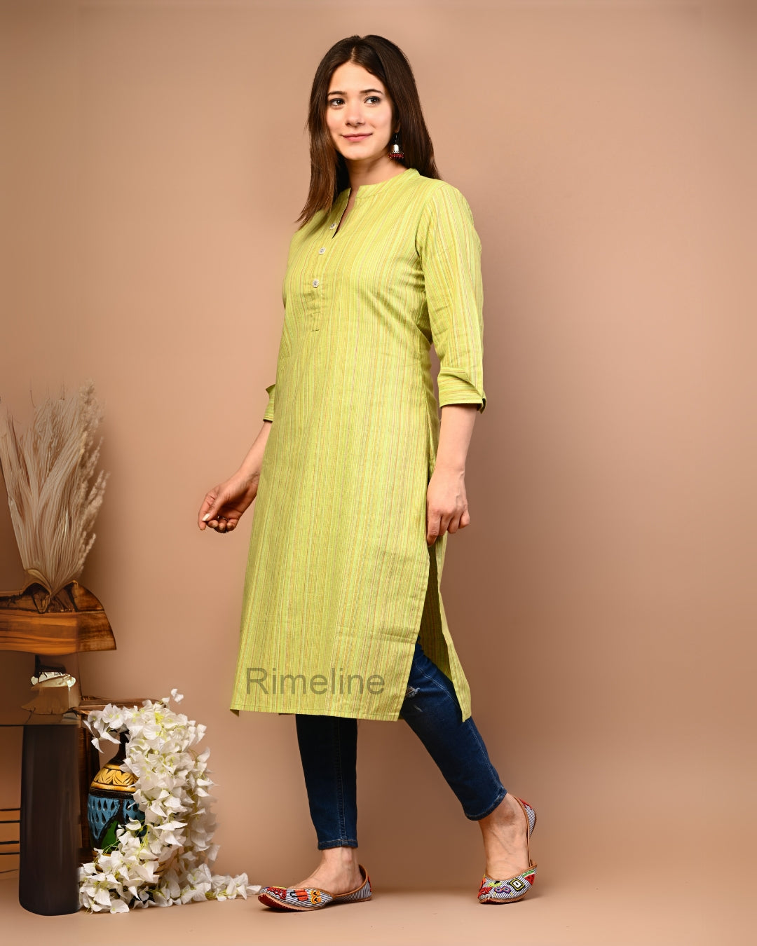 RimeLine Mandarin Straight kurta for women