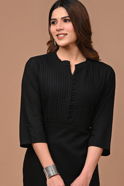 RimeLine Mandarin Neck Kurti for Women