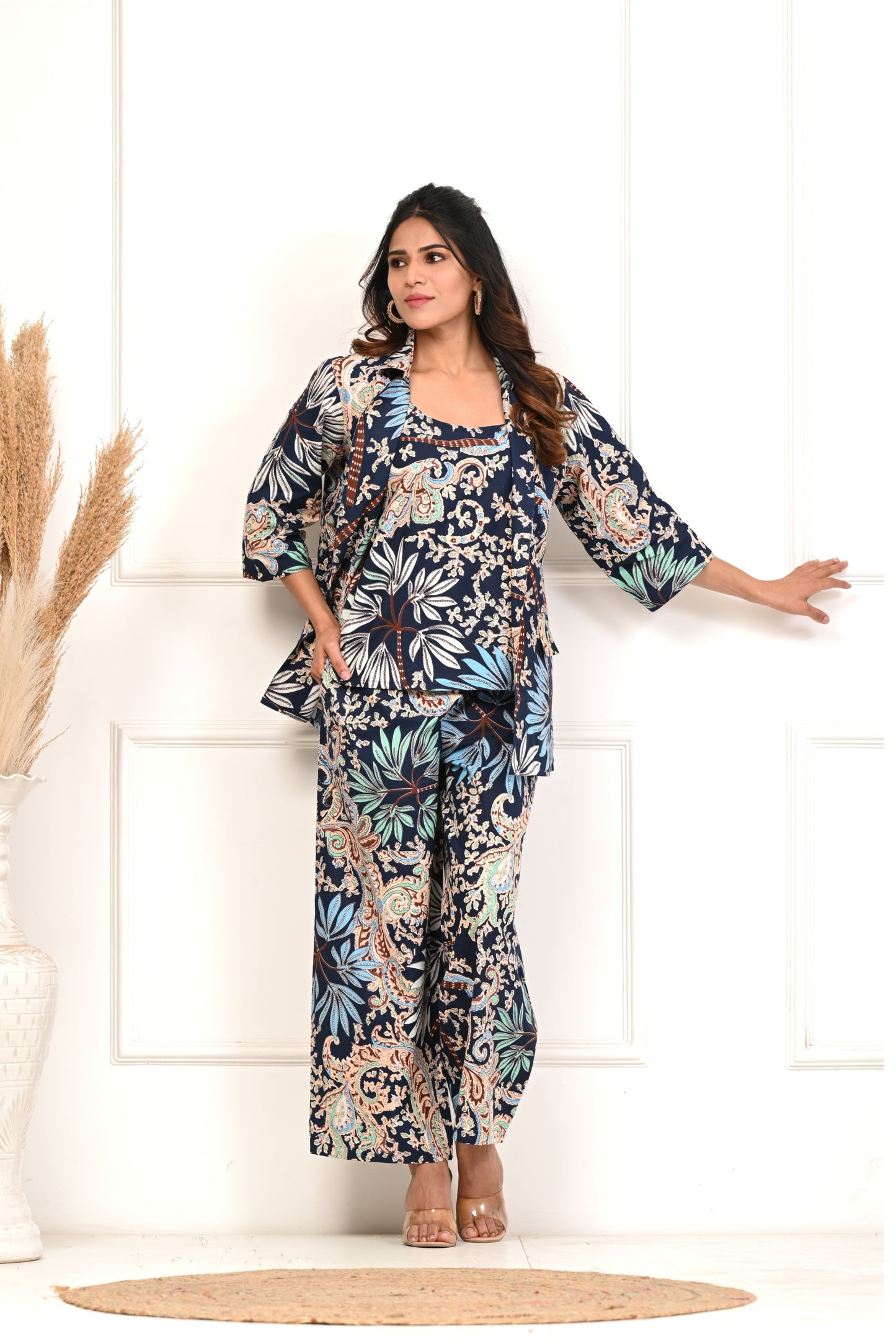 RimeLine Blue 3 pcs Co-ord Set For Women