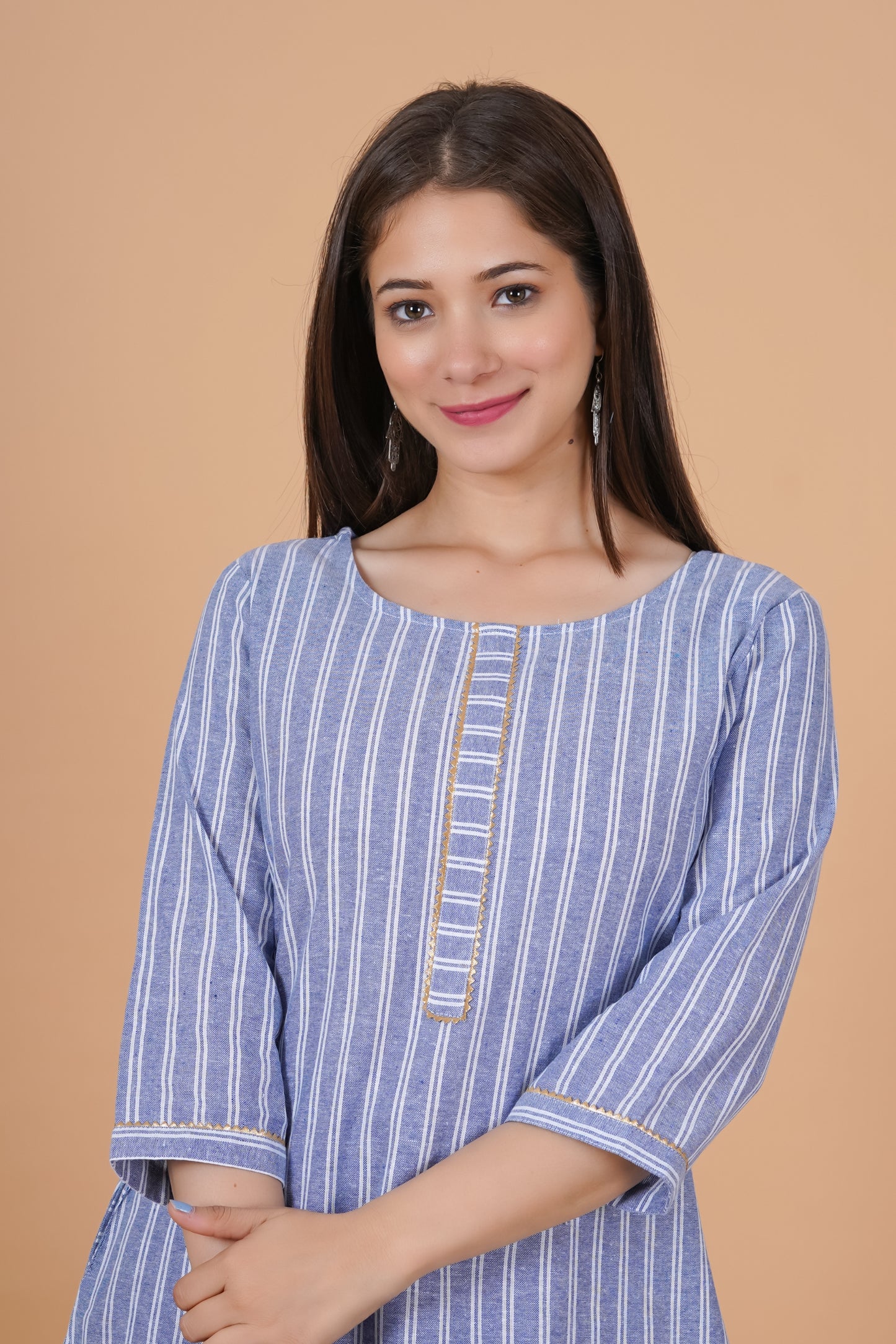 RimeLine Round Neck Straight kurta for women