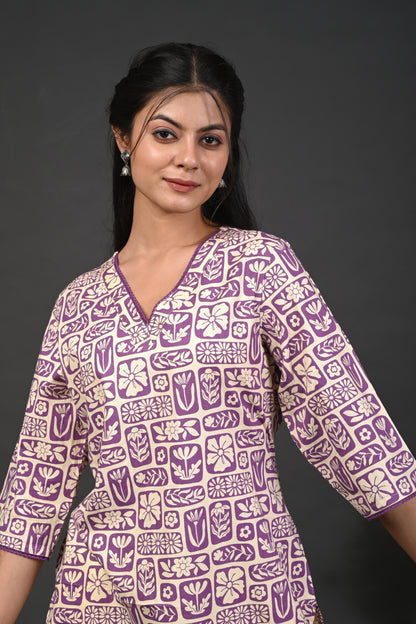 Rimeline Women Floral Printed Festive Cotton Straight Kurta