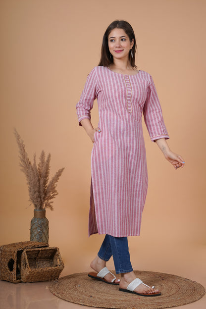 RimeLine Round Neck Straight kurta for women - Rimeline