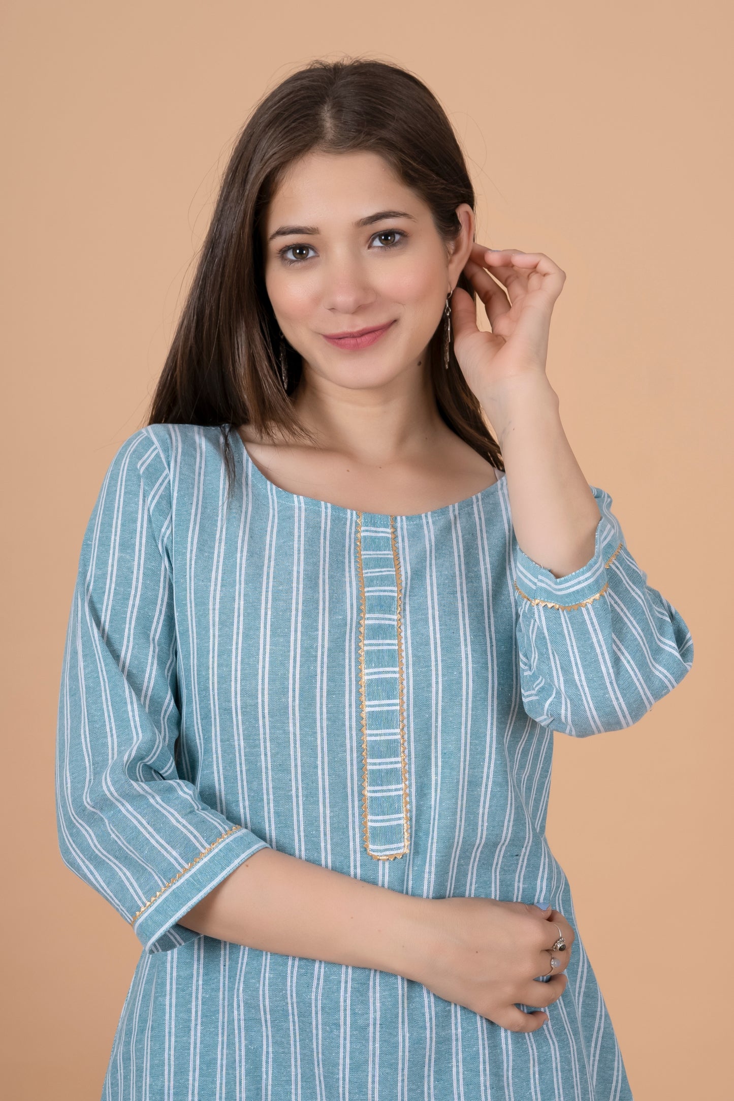 RimeLine Round Neck Straight kurta for women