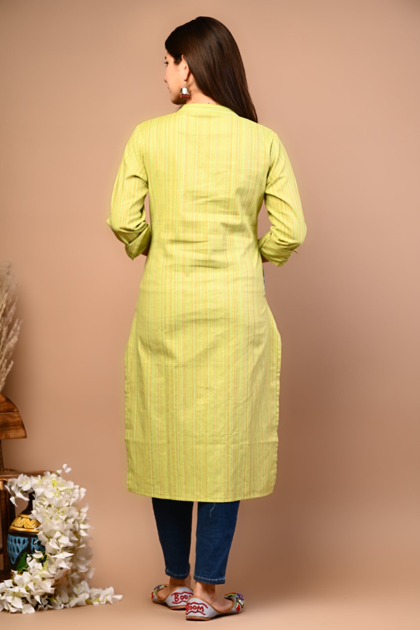 RimeLine Mandarin Straight kurta for women