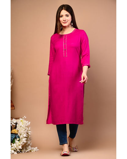 RimeLine Round Neck Straight kurta for women