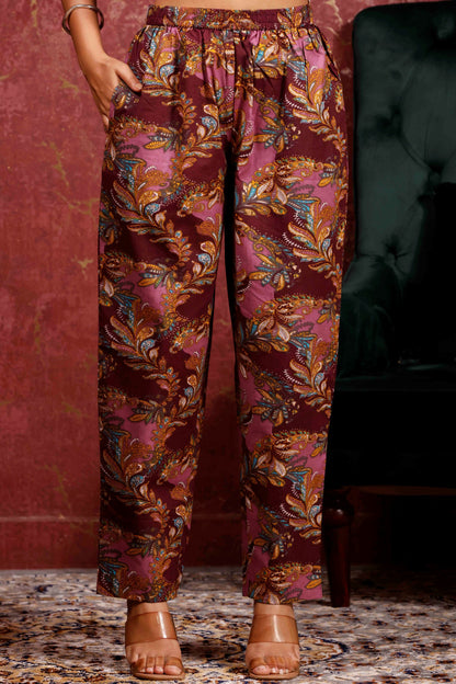 Rimeline Women Ethnic Motifs Printed Regular Pure Cotton Kurta with Trousers & Dupatta